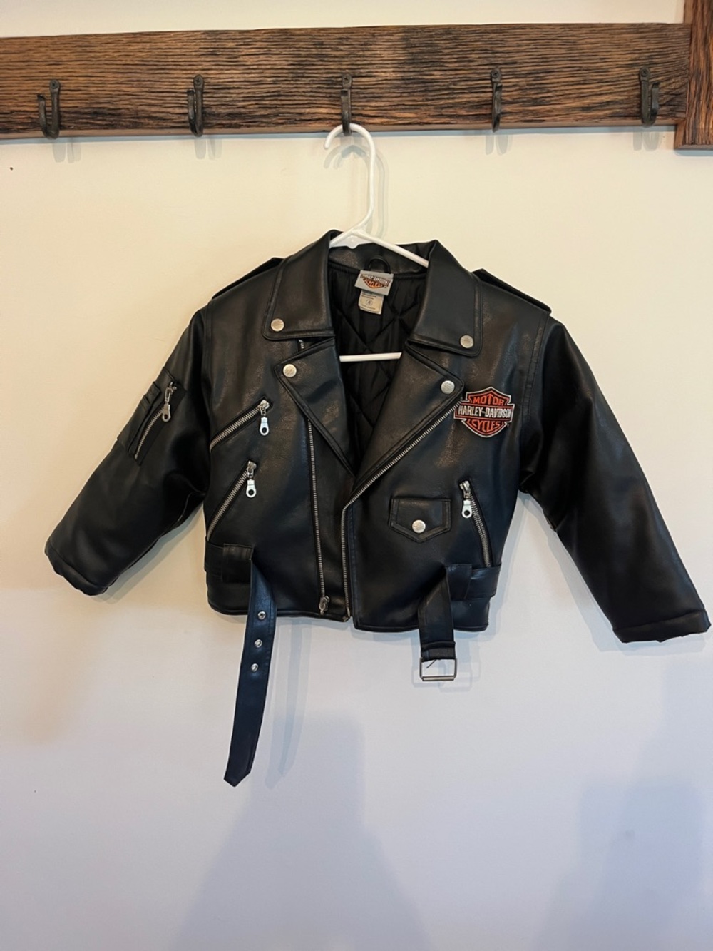 Harley-Davidson Black Kids Moto Faux Leather Biker Jacket with Patch